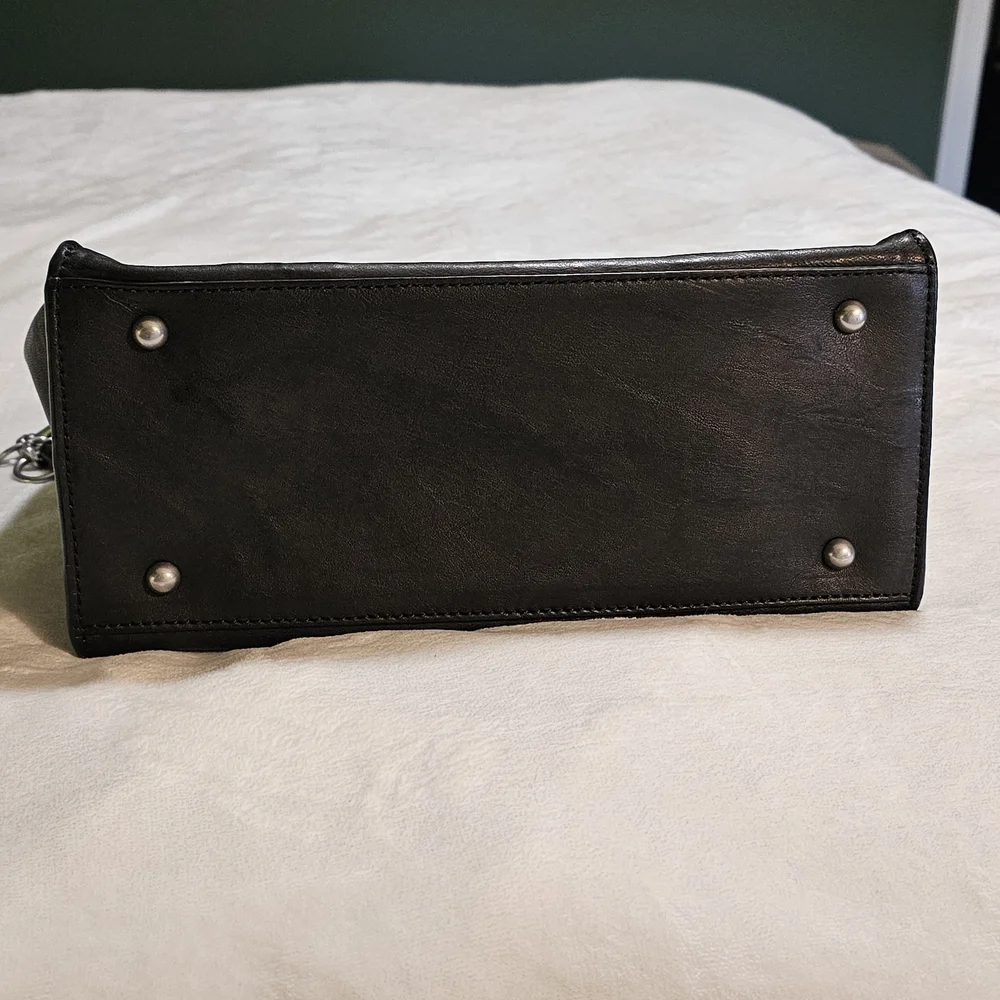Frye Black Leather Satchel Handbag